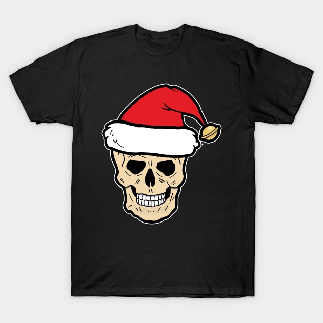 Santa Skull T-Shirt by headrubble